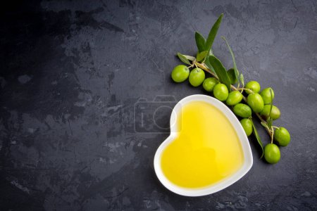 Photo for Green olive and olive oil - Royalty Free Image