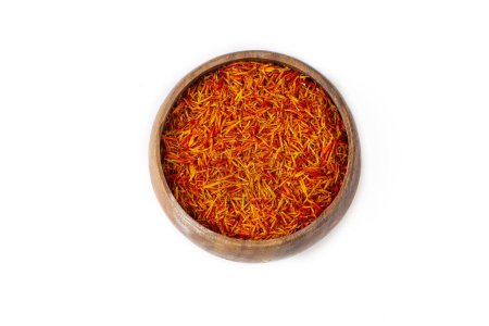 Photo for Dried saffron spice isolated on the white background (safflower - aspir) - Royalty Free Image