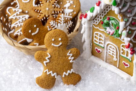 Photo for Christmas homemade gingerbread cookies, gingerbread man - Royalty Free Image