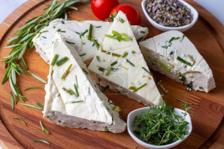 Photo for Herbed Cheese from Van Turkey. Turkish name; Van Otlu Peynir - Royalty Free Image
