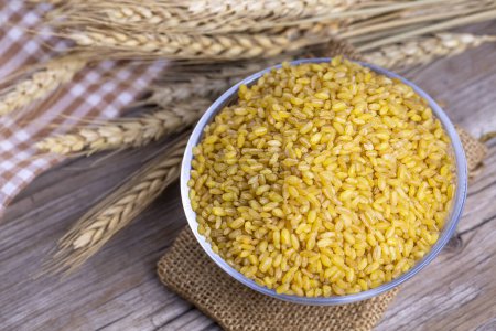 Téléchargez les photos : Texture de blé Bulgur. Vue du dessus - en image libre de droit