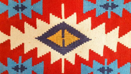 Photo for Turkish carpet rug pattern texture - Royalty Free Image