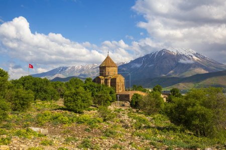 Photo for Akdamar Island in Van Lake. The Armenian Cathedral Church of the Holy Cross - Akdamar - Ahtamara - Turkey - Royalty Free Image