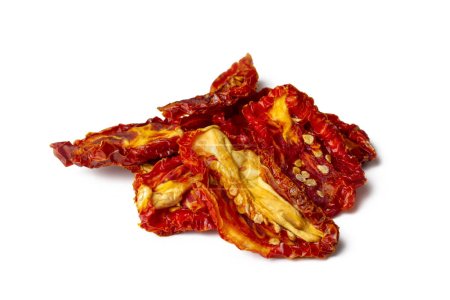 Photo for Sun dried tomatoes isolated on white background. - Royalty Free Image