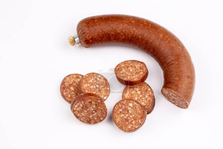 Photo for Turkish sausage on the white background - Royalty Free Image