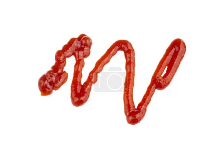 Photo for Ketchup drop on white background - Royalty Free Image