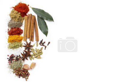 Photo for Assorted various spices, various herbs and spices - Royalty Free Image