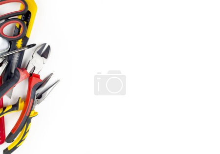 Photo for Various type of tools on white background - Royalty Free Image