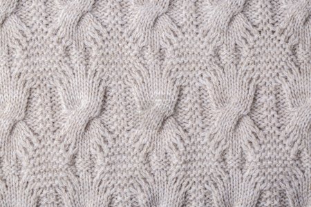 Photo for Knitted texture. Pattern fabric made of wool. Background, copy space. Handmade sweater texture, knitted wool pattern - Royalty Free Image