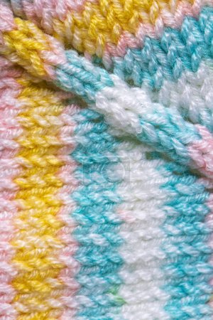 Foto de Textura tejida. Patrón de tela hecha de lana. Fondo, espacio de copia. Textura de suéter hecho a mano, patrón de lana de punto - Imagen libre de derechos