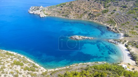 Île de Chios - Grèce. Plage de Didima ou Didyma (littéralement "jumeaux") plage sur le côté ouest de l'île