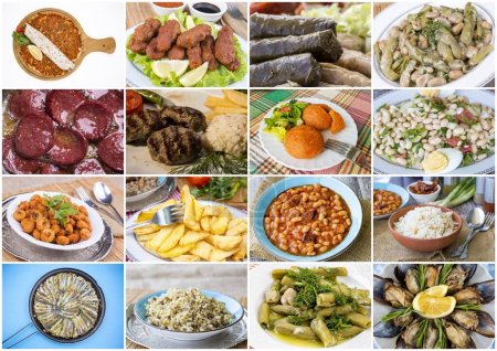 Téléchargez les photos : Collage traditionnel de délicieux aliments turcs - en image libre de droit
