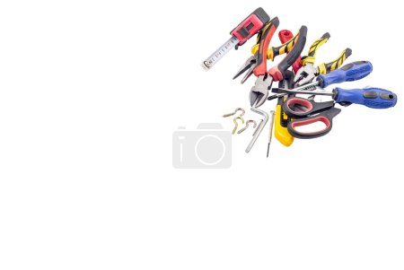 Téléchargez les photos : Various type of tools on white background - en image libre de droit