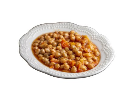 Photo for Traditional delicious Turkish food; Chickpea stew (Turkish name; Nohut pilaki) - Royalty Free Image