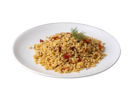 Téléchargez les photos : Bulgur pilaf au quinoa, concept alimentaire photo. Nom turc ; kinoali bulgur pilavi - en image libre de droit