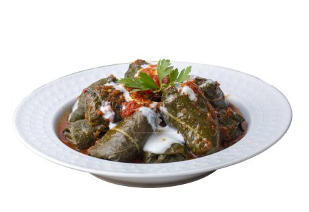 Téléchargez les photos : Verdure farcie aux feuilles bouillies, nourriture traditionnelle turque de la région de la mer Noire, sarma, dolma (nom turc ; Kara lahana sarmasi) - en image libre de droit