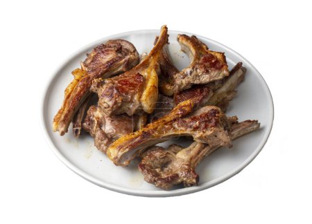 Téléchargez les photos : Grilled lamb chops in delicious view, Turkish name; izgara pirzola - en image libre de droit