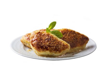 Photo for Turkish cuisine; Handmade Cheese Pastry (Turkish name; peynirli pogaca) - Royalty Free Image