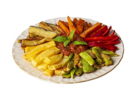 Photo for Turkish style mixed vegetable fried (Karisik Kizartma) - Royalty Free Image