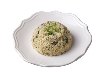 Foto de Comida tradicional turca deliciosa; arroz pilaf con piñones y grosellas (nombre turco; ic pilav o pilaf) - Imagen libre de derechos
