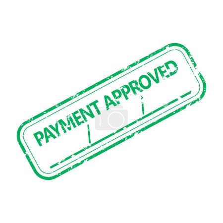 Illustration for Rubber stamp payment approved with place for signature and date. Vector illustration. Approved green stamp, payment verification, agreement paperwork, finance secure, rubber approve label - Royalty Free Image