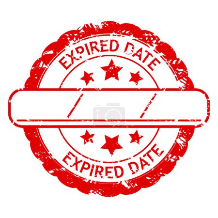 Illustration for Expired date mark for product, termination and limitation. Vector illustration. Validity time, countdown product timer, marketinh pictogram, notice sticker, date caution, quality red stamp - Royalty Free Image