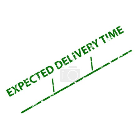 Expected delivery time template rubber stamp with place for text date or time. Vector of symbol seal concept, label word sticker, time delivery design, date information illustration