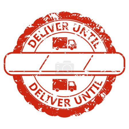 Stamp printed for shipping, deliver until, vector of service sign for delivery by courier, order transportation shipping illustration