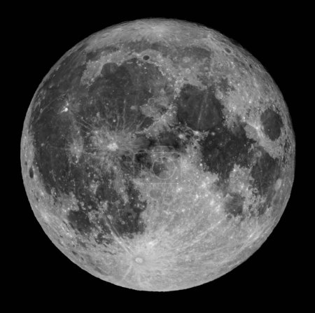 Photo for Full moon background isolated on black - Royalty Free Image