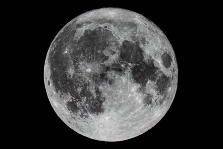 Téléchargez les photos : Fond de pleine lune isolé sur noir - en image libre de droit