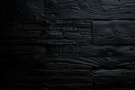 Photo for Wood texture. Macro photo. Black texture background. Top view. - Royalty Free Image