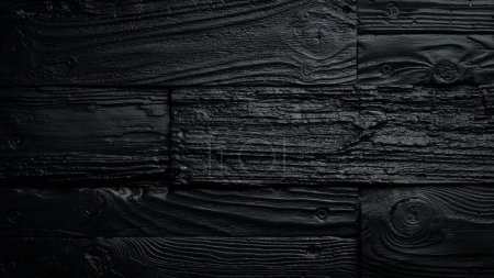 Photo for Wooden background. Black texture background. Free space for text. Top view. - Royalty Free Image