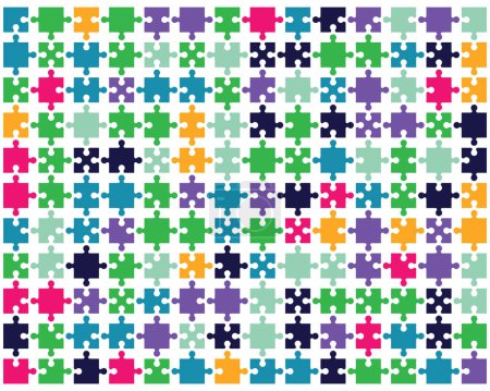 Colorful shiny puzzle on a white background, separate pieces