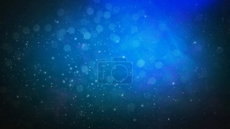 Photo for Blue Particle Smoke Atmosphere Background features particles and smoke moving through a blue atmosphere. - Royalty Free Image
