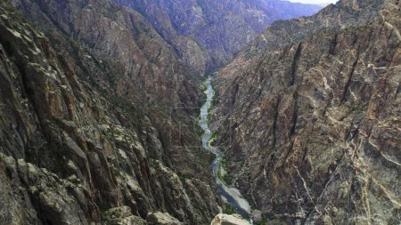Photo for Sweeping View Over Colorado Black Canyon features a view looking down into the Black Canyon in Colorado. - Royalty Free Image
