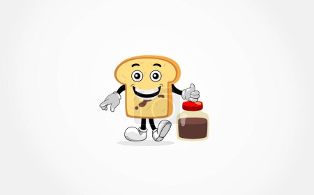 Illustration for Illustration of character bread, suitable for design materials, lessons, books, animations and others - Royalty Free Image