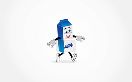 Illustration for Illustration of character milk packaging, suitable for design materials, lessons, books, animations and others - Royalty Free Image