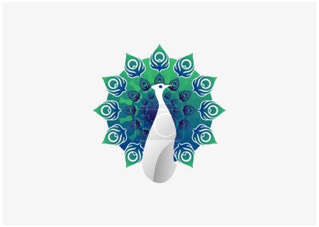 Illustration for Peacock blue and green logo vector illustration abstract, usable for logo design - Royalty Free Image