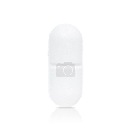 Isolated White Pill on  White Background.