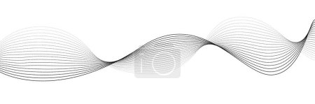 Illustration for Flowing lines wave. Halftone texture. Curve halftone shape on white background. 3D vector wave lines pattern. Vector illustration. - Royalty Free Image