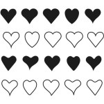 Collection of heart forms. Design element for wallpapers, wedding invitations, greeting cards, valentine cards. Different forms. Vector illustration