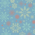 Winter and Christmas background with snowflakes. Christmas background for greeting card. New year and Christmas greeting card. Blue background. Vector illustration