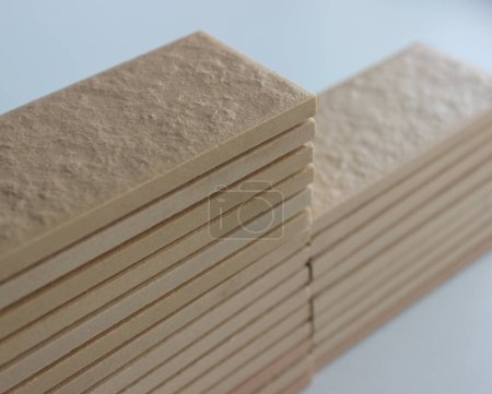 Beige Artificial Bricks Tiles For Interior Decoration In Stacks 