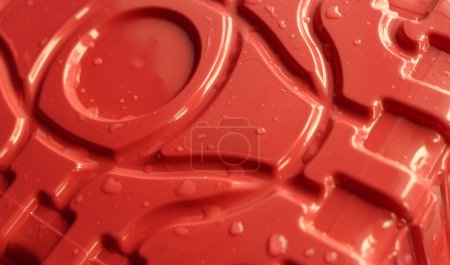 Red Patterned Plastic Panel With Liquid Drops Detailed Stock Photo For Plastic Disposal Backgrounds