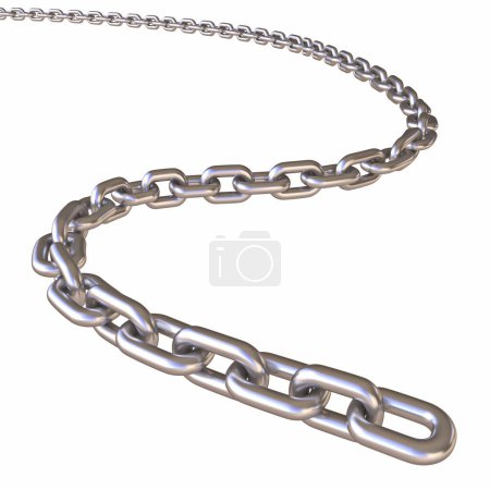 Photo for Metal chain 3D rendering illustration isolated on white background - Royalty Free Image