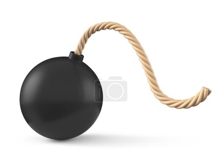 Photo for Vintage cartoon bomb 3D rendering illustration isolated on white background - Royalty Free Image