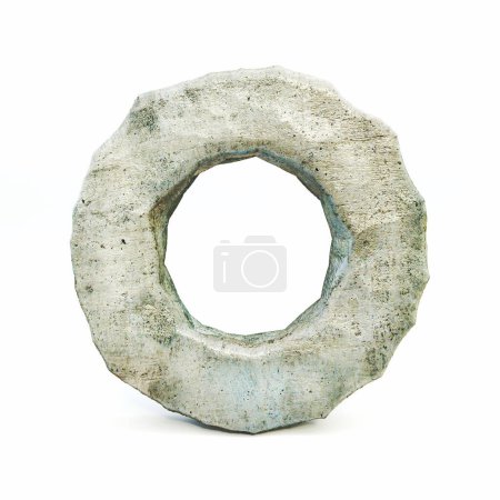 Photo for Stone font Letter O 3D rendering illustration isolated on white background - Royalty Free Image