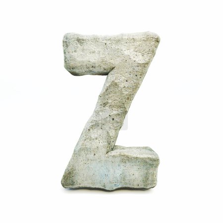 Photo for Stone font Letter Z 3D rendering illustration isolated on white background - Royalty Free Image