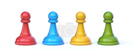 Photo for Board games pawns 3D rendering illustration isolated on white background - Royalty Free Image