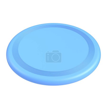 Téléchargez les photos : Illustration de rendu 3D frisbee bleu isolé sur fond blanc - en image libre de droit